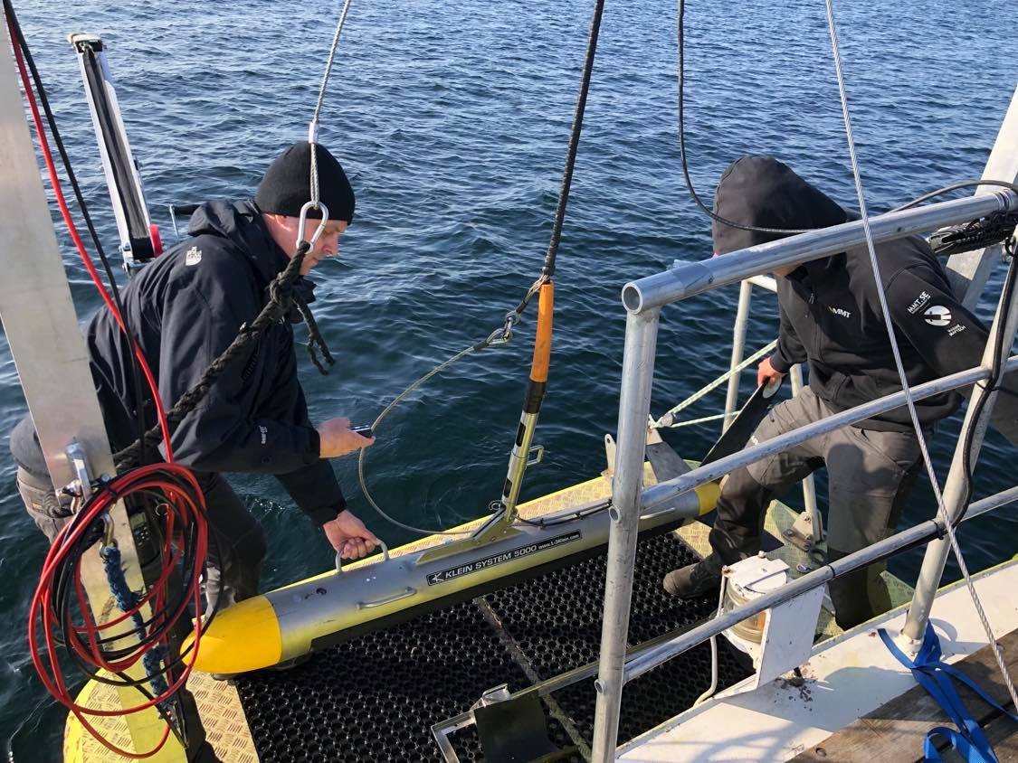 Side scan sonar-inspektion av farled