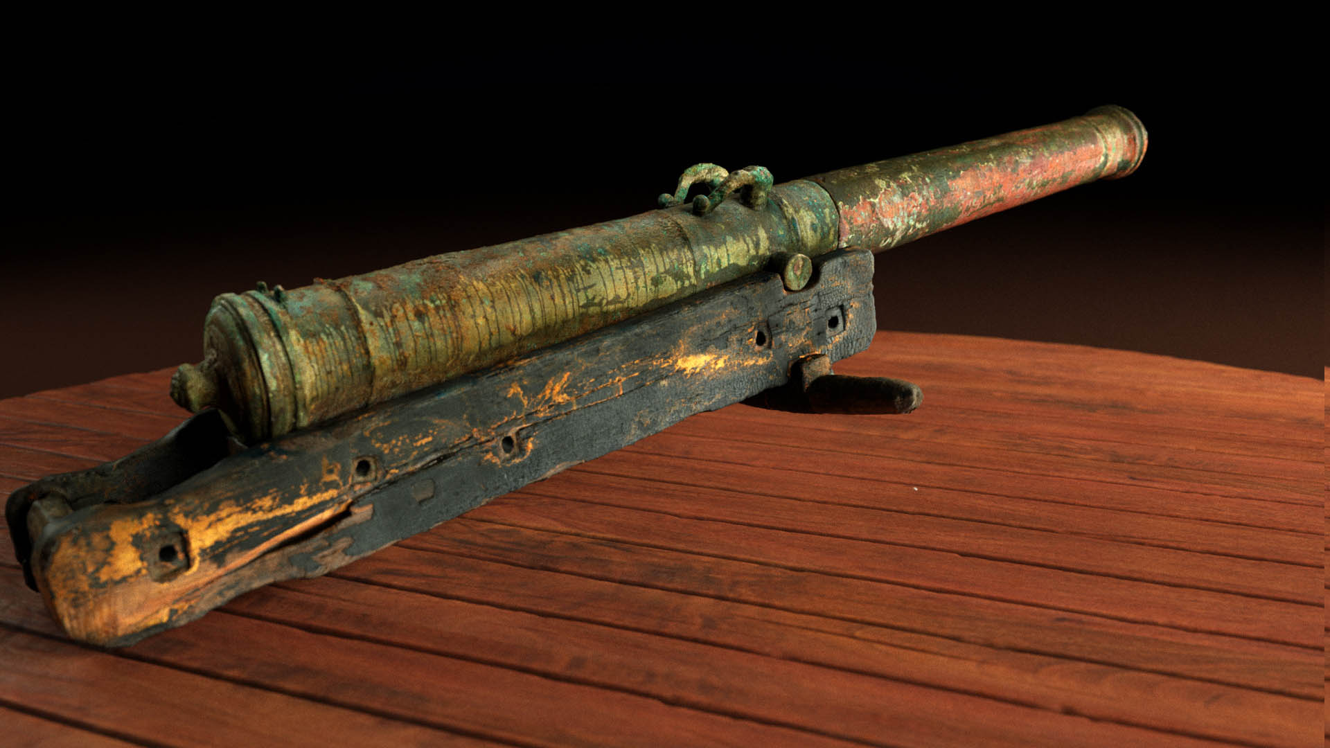 3D scan of bronze cannon from shipwreck mars